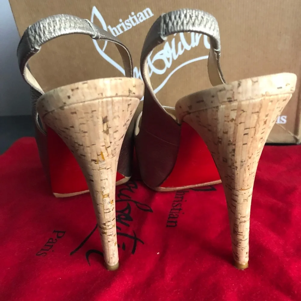 Authentic Christian Louboutin Slingback Heels Pumps Sz 7.5